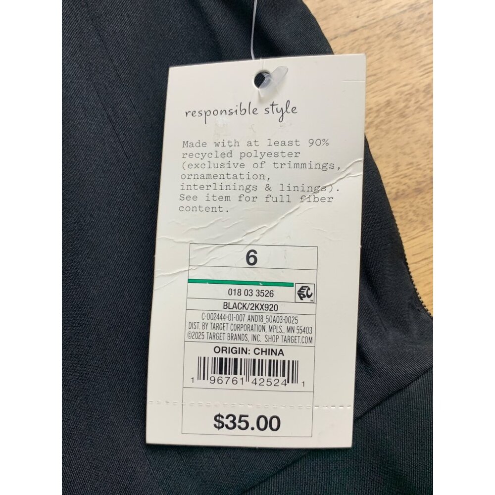 A New Day Womens Black Maxi Cocktail Dress w/ Bow Accent & Side Pockets Size 6 - Picture 10 of 12